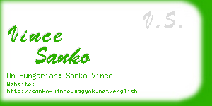 vince sanko business card